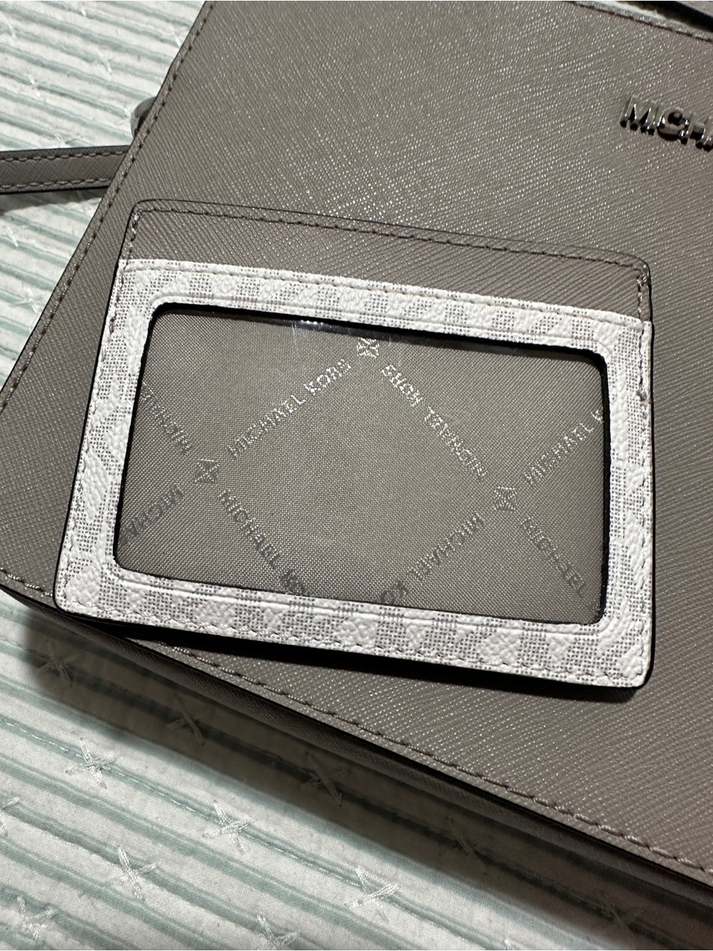 Michael Kors Taupe Saffiano Crossbody with Logo Card Holder - Picture 9 of 9